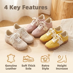 Nouvelles Chaussures de Sport Décontractées Élégantes à Talons Hauts en Cuir Véritable et Moelleuses Yearning 2026 (8cm) – Le secret que vous seul(e)s connaissez - Product Image 4