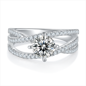 แหวนเพชรทรงกลม 1 กะรัต สี D สร้างในห้องปฏิบัติการ ยี่ห้อ J&C Luxury ตัวเรือนเงินแท้ S925 เครื่องประดับชั้นดีสำหรับผู้หญิง ของขวัญวันครบรอบ - Product Image 3