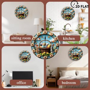 Round Wooden Wall <b>Clock</b> 25cm Minimalist Silent Quartz Home Decoration <b>Clock</b> - Product Image 3
