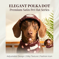 Casquette de baseball ajustable en satin à pois avec trous pour les oreilles, visière incurvée pour chiens et chats de petite, moyenne et grande taille, chapeau de soleil mignon et tendance pour animaux de compagnie