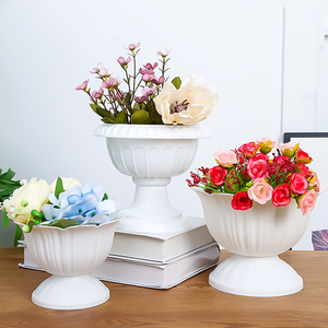 Pot de fleurs en plastique blanc de style romain, pot pour plantes succulentes, vase décoratif en plastique personnalisé, jardinière, décoration de <span class=keywords><strong>la</strong></span> maison, vente directe d'usine - Product Image 3