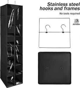 8-Tier Clear PVC Hanging Closet Organizer Portable Wardrobes With Zipper Sweater Shoe Storage Shelves Closet <b>Cover</b> Hanging Items - Product Image 5