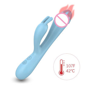 Voll verpacktes Silikon Ergonomische Form Klitoris G-Punkt Massage gerät Heizung Klopfer Kaninchen Vibrator für Erfahrung gemischte Orgasmen - Product Image 1