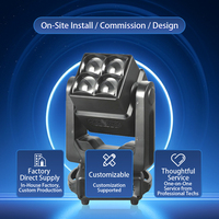 Projecteur LED mobile double face 4x60W XY 360 °   Effet de lumière de scène à faisceau stroboscopique DMX512 RDM à rotation infinie