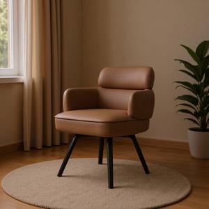 <span class=keywords><strong>เก้าอี้</strong></span>ทานอาหารหนังแท้ทันสมัย ขาเหล็กคาร์บอน ปรับหมุนได้ นั่งสบาย ทนทาน กันน้ำ หรูหรา สำหรับบ้าน - Product Image 1