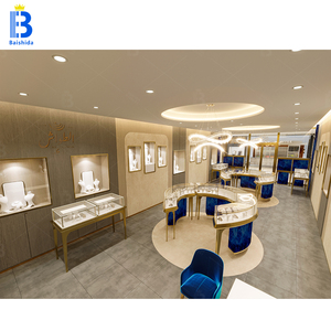 ตู้โชว์เครื่องประดับกระจก LED แบบกำหนดเอง, ตู้โชว์ทรงโค้งมน, ตู้เก็บเครื่องประดับชุดใหญ่ระดับไฮเอนด์สำหรับร้านค้า - Product Image 6