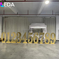 Lettres en miroir géantes personnalisées LEDA Factory, 3 pieds, 4 pieds, dorées, grandes lettres en miroir en PVC, support de lettres en marquise, grands chiffres pour anniversaire, à vendre
