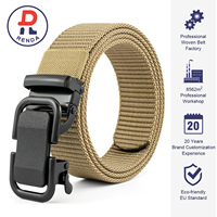 Ceinture en sangle tissée extensible robuste sans trous avec boucle à dégagement rapide, ceinture tactique pour les sports de plein air et l'usage quotidien