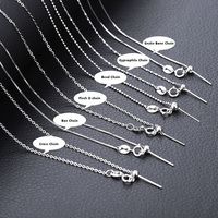 Auf Lager Großhandel Flash Sterling Silber Box Schlangen perlen DIY mit Nadel verstellbare Kreuz kette Halskette für Anhänger