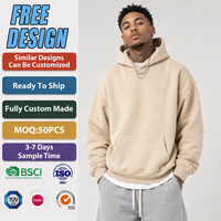 Vêtements streetwear pour hommes, 100% coton, molleton épais, coupe ample, logo imprimé personnalisé, sweats à capuche et sweat-shirts pour hommes