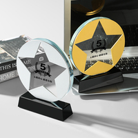 Trophée en cristal K9 personnalisé, nouveau design, haute qualité, écologique, avec cadre en verre, médaille étoile, impression UV, gravure laser, verre artistique coloré