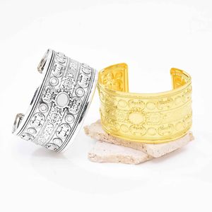 Brazalete de aleación de color dorado y plateado Vintage para mujer y hombre, regalo de fiesta - Product Image 1