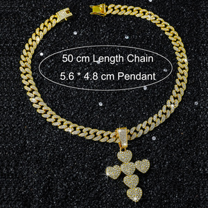 2026 Popular Innovative Design Hiphop Style Love Heart <b>Cross</b> Pendant Necklace Exquisite Simple Men's Necklaces Fashion Jewelry - Product Image 5