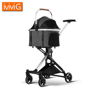 รถเข็นสัตว์เลี้ยงอลูมิเนียมการบินพร้อมระบบดูดซับแรงกระแทกน้ำหนักเบาสำหรับสัตว์เล็กใช้งานกลางแจ้งหรูหรา OEM - Product Image 6