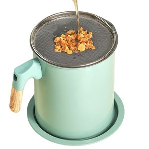 ที่กรองน้ำมัน1.7L 1.4L <span class=keywords><strong>หม้อ</strong></span>ภาชนะเก็บน้ำมันภาชนะใส่น้ำมันทำอาหารแบบเหล็กภาชนะใส่จาระบีเบคอนพร้อมตะแกรงละเอียด - Product Image 3