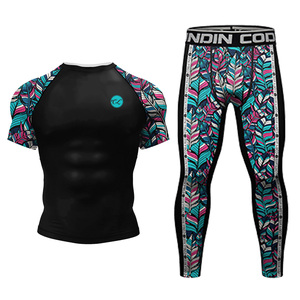 MMA Quần Áo Người Đàn Ông Nén Bộ New MMA Đấm Bốc Jiu Jitsu T-Shirt + Quần Chặt Chẽ Tập Thể Dục Thể Hình Rashguard Thể Thao Phù Hợp Với - Product Image 6