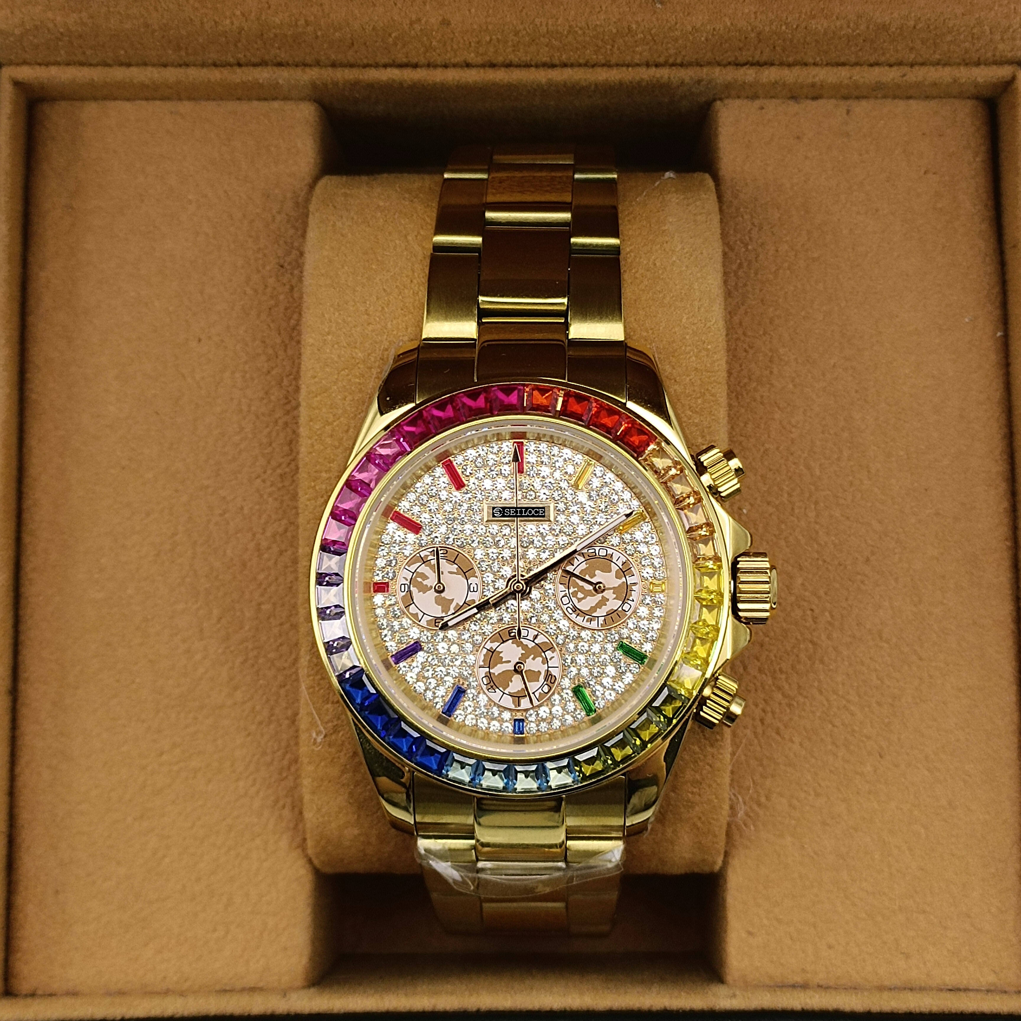 ตัวเรือนทอง+หน้าปัดเพชร