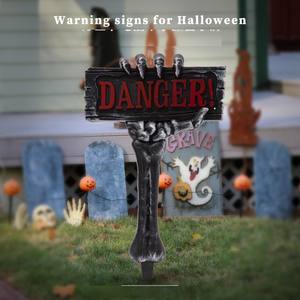 Prix d'usine Halloween Décoration Fantôme Main Pierre Tombale Sol Signe Maison Hantée Cours Extérieures Terrifiant Atmosphère Props - Product Image 4