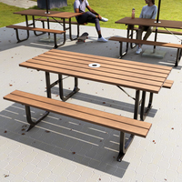 Table de pique-nique en bois au Design moderne, banc, mobilier de jardin, Table à manger extérieure