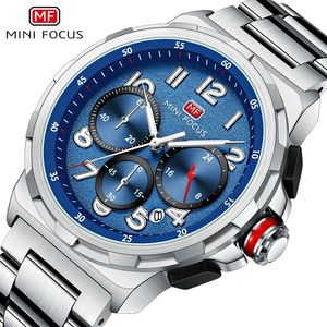Mini Focus MF0492G MF 0492 Quartz Wristwatch Fashion <b>Waterproof</b> Clock Stainless Steel Chronograph Luminous Hands <b>Watches</b> for <b>Men</b> - Product Image 1