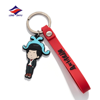 Longzhiyu, fabricant OEM depuis 20 ans, porte-clés en PVC personnalisés avec logo, porte-clés mignons en forme d'animaux de dessin animé, porte-clés IP, porte-clés 2D personnalisés