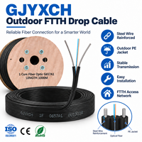 Kabel Fiber Optik Drop FTTH 1 2 4 Core GJYXCH GJXH untuk Solusi Kabel Optik Indoor Outdoor untuk Jaringan Akses