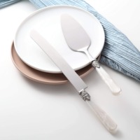 Großhandel Luxus-Acrylgriff Gebäck-Schneider Tortenheber Edelstahl-Kuchenmesser-Set für Hochzeiten
