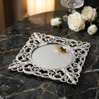 Assiettes de présentation carrées européennes en argent de haute qualité pour la décoration de banquets de mariage