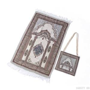 Cotton yarn woven washable foldable travel Islamic <b>prayer</b> <b>mat</b> and blanket - Product Image 3