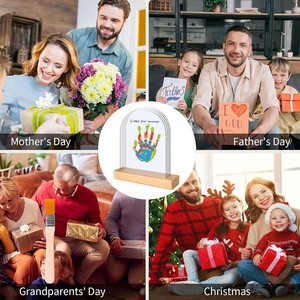 Transparent Handprint Photo <b>Frame</b> 4 Layer Oval Shape Digital <b>Printing</b> Home Decor Family Hand Painted Pigment Commemorative - Product Image 3