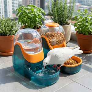 Distributeur d'eau et de nourriture automatique 3,5 L moderne en PP pour chats, chiens, furets, lapins, pigeons et petits <span class=keywords><strong>animaux</strong></span> - Product Image 2
