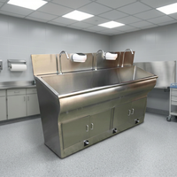 Évier médical ergonomique Hochey en acier inoxydable 304 de haute qualité, à dossier bas, pour trois personnes, idéal pour salles d'opération hospitalières