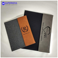Portefeuilles et carnets en cuir et tissu écologiques A4, personnalisables au laser, avec papier ligné inclus, gravure laser de logo sur mesure
