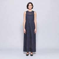 Robe longue décontractée d'été sans manches à col rond en Lyocell et Polyester pour femme, coupe ample et respirante, personnalisable (OEM)