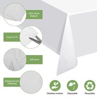 Nappe rectangulaire jetable en plastique pour intérieur/extérieur, idéale pour fêtes, pique-niques, mariages, banquets et usage domestique