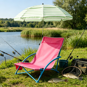 Silla de Playa Plegable Personalizada OEM ODM <span class=keywords><strong>con</strong></span> Sombrilla Desmontable, Asiento de Protección Solar para Exteriores, Venta al por Mayor, MOQ 200 - Product Image 3