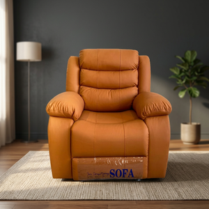 Modern Leather Recliner Chair Living Room Furniture Solid Back Leisure Chair Contemporary Design - Product Image 5