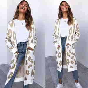 Autunno e di inverno del leopardo <span class=keywords><strong>caldo</strong></span> giacca di maglia <span class=keywords><strong>cardigan</strong></span> delle donne del maglione di modo delle donne <span class=keywords><strong>caldo</strong></span> del modello 14 di colore - Product Image 2