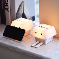 Lampe de table rechargeable USB avec abat-jour fantaisie Keycap Mood Night Light pour chambre à coucher chevet étude table à manger-alimentation cc