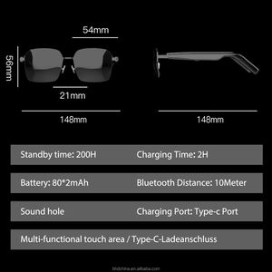 Lunettes intelligentes <span class=keywords><strong>Halliday</strong></span> avec protection UV, lunettes de sécurité Bluetooth OEM, monture de lunettes de créateur avec Bluetooth sans fil - Product Image 2