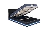 Lit à lumière LED rembourré en cuir de grande taille avec tête de lit carrée Willsoon Design moderne Offre Spéciale souple sur le commerce électronique pour la maison