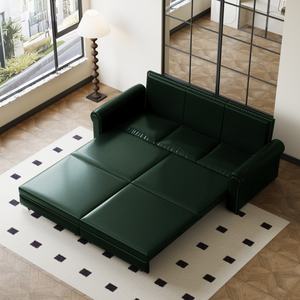 Canapé-lit <span class=keywords><strong>convertible</strong></span> Chesterfield King de 93,7 pouces, facile à assembler, avec cadre en métal robuste, vert - Product Image 1