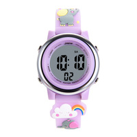 7 couleurs LED lumières lumineuses 3ATM étanche montre de Sport numérique pour filles chronomètre avec alarme dessin animé Relojes Digitales