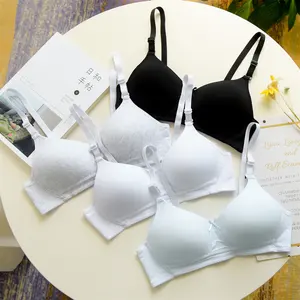 Soutien-gorge de sport sans trace en coton de couleur unie pour adolescentes avec soutien-gorge en coton de 12 ans nouveau développement