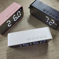 Grenzüberschreitender Mini-Plastik-Wecker Kabellos mit Lautsprecher FM-Radio Sprachansage Böhmisches Design Lithium-Batterie-Betrieb