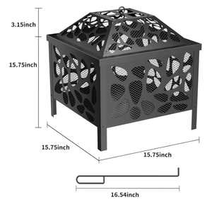 Estilo de moda Stix Glamping Skulls Bottle Gaz <span class=keywords><strong>Carbon</strong></span> Gnee Tienda rectangular Quema de madera Metal Recubierto de polvo Pozo de fuego portátil - Product Image 2