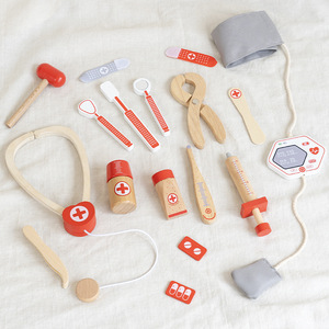 Ensemble de jeu de simulation de <span class=keywords><strong>docteur</strong></span> <span class=keywords><strong>en</strong></span> <span class=keywords><strong>bois</strong></span> pour enfants, outils médicaux éducatifs, jouets de jeu de rôle - Product Image 6