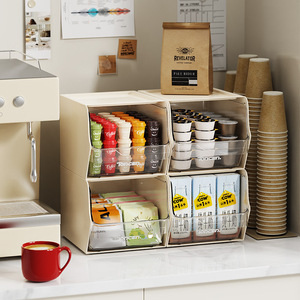 Coffee Pod <b>Storage</b> <b>Box</b> Multi Tiered Desktop Organizer Large Capacity <b>Stackable</b> For Coffee Capsules Tea Bags Snacks - Product Image 1