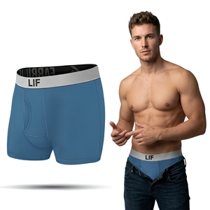 Boxers pour hommes en coton extensible personnalisé à motif écossais, séchage rapide, tricotés, classiques et confortables - Product Image 2