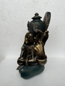 25ซม.H Polyresin เรซิ่นรูปปั้นพระพิฆเนศชัยพระพิฆเนศสีบรอนซ์ - Product Image 2